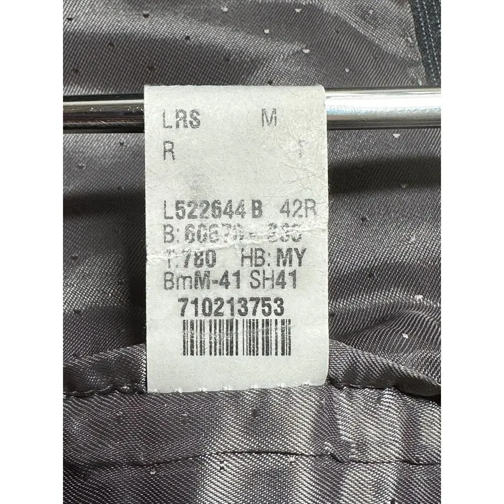 Calvin Klein Suit Jacket Mens 42R Gray Pinstripe 100%‎ Wool Sport Coat Blazer